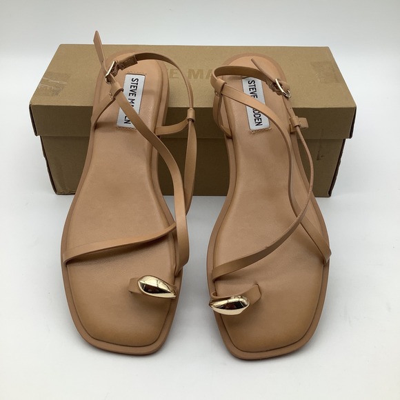 Steve Madden Baylee Cognac Toe Ring Ankle Strap‎ Sandals Womens Size 9 New - Picture 2 of 6